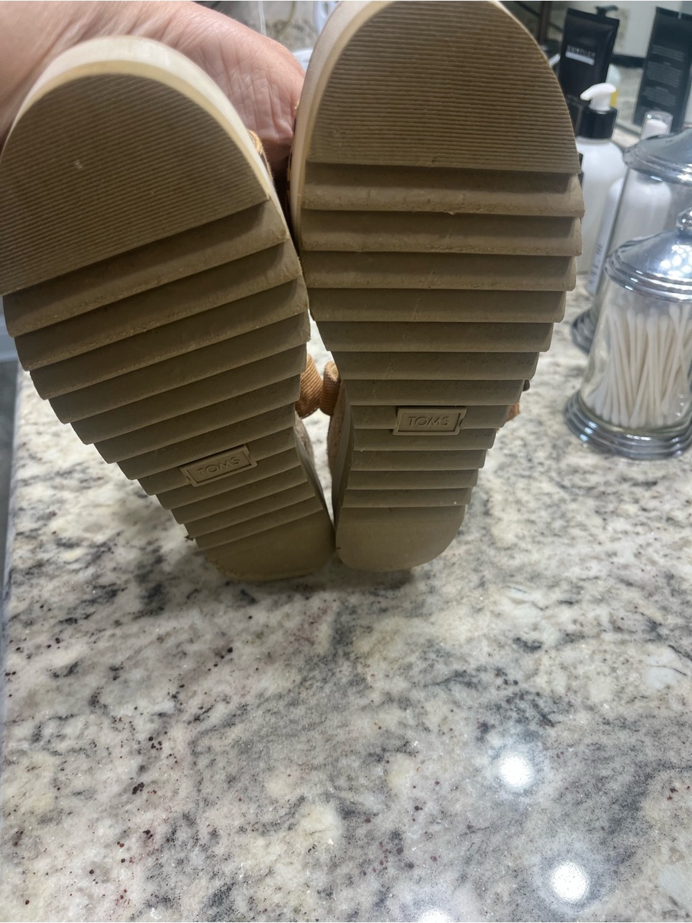 Womens Toms Leopard Print Tan Platform Sandals - Picture 3 of 4